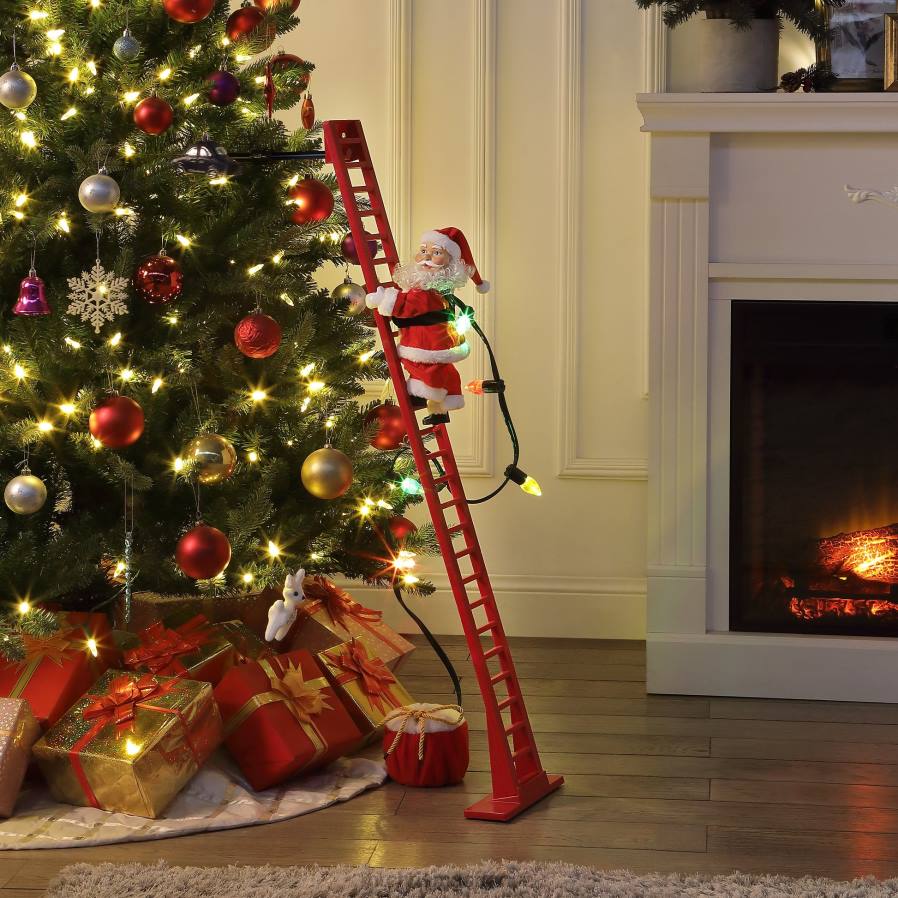 décoration Mr. Christmas Père Noël blanc sculpté super grimpant animé de 43 pouces D00B33