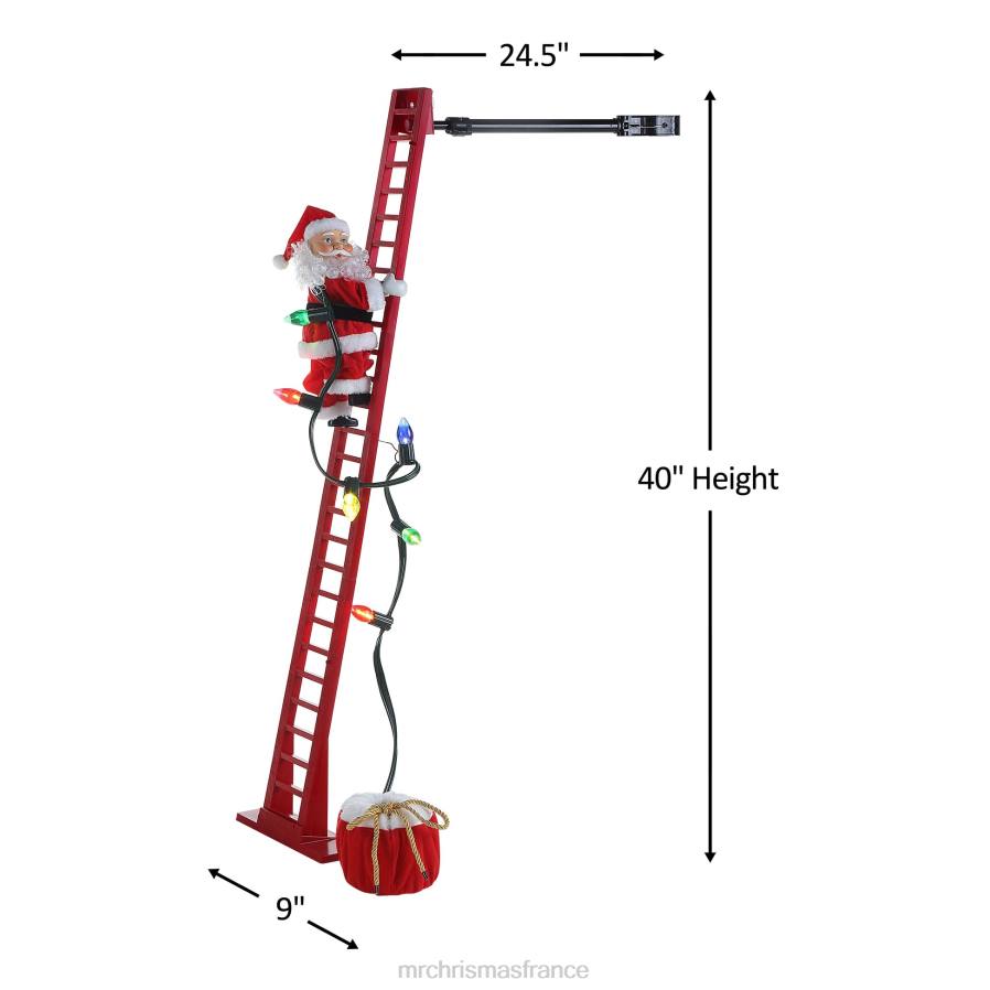 décoration Mr. Christmas Père Noël blanc sculpté super grimpant animé de 43 pouces D00B33