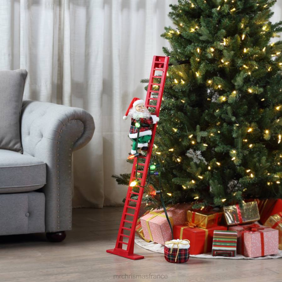 décoration Mr. Christmas Père Noël à carreaux super grimpant animé de 43 po D00B35