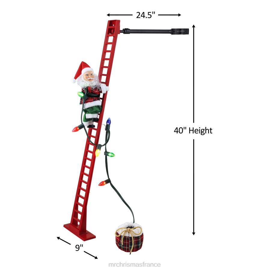 décoration Mr. Christmas Père Noël à carreaux super grimpant animé de 43 po D00B35