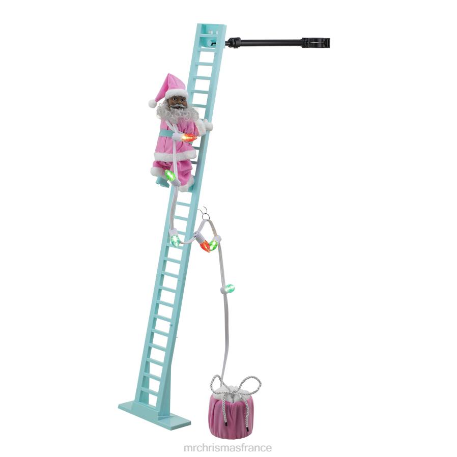 décoration Mr. Christmas Père Noël noir super grimpant pastel animé 43