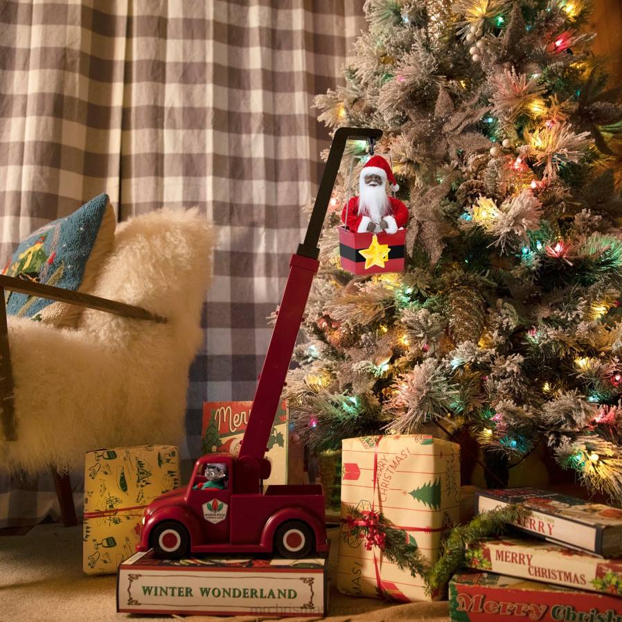 décoration Mr. Christmas Équipe d'éclairage animée du pôle Nord de 43 po - Père Noël noir D00B165