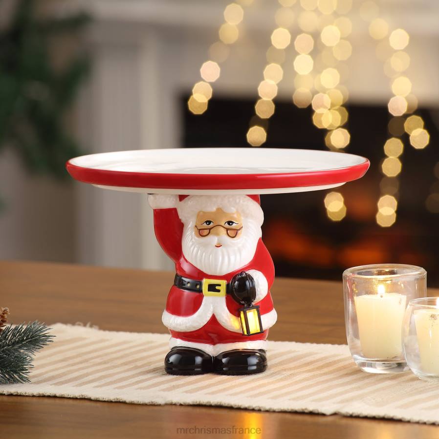 décoration Mr. Christmas Assiette à gâteau nostalgique en céramique de 10