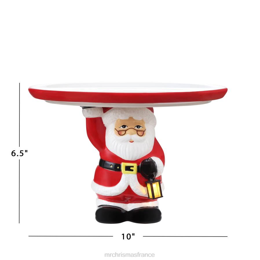 décoration Mr. Christmas Assiette à gâteau nostalgique en céramique de 10