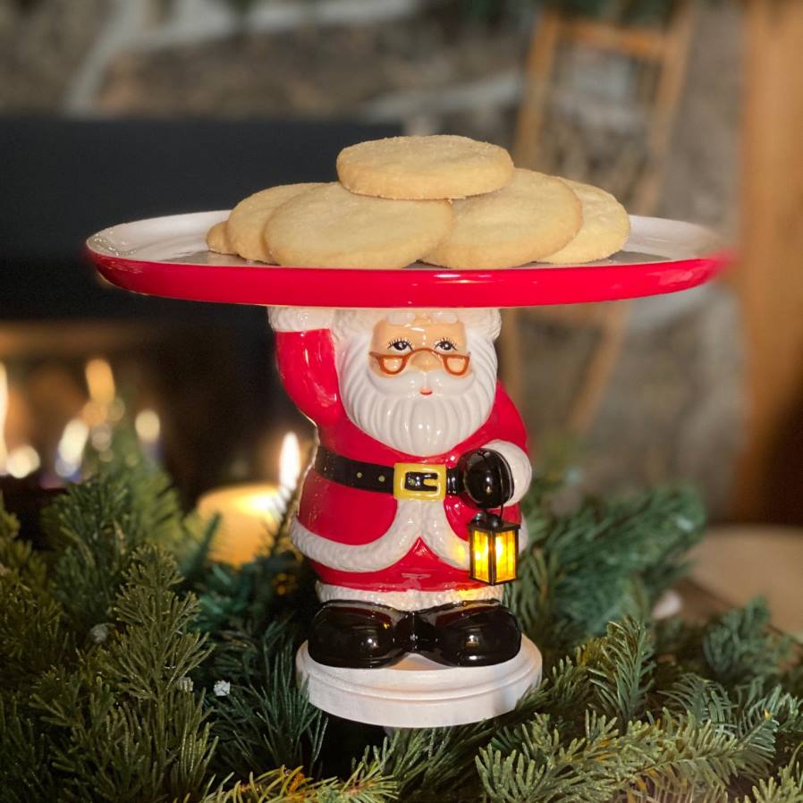 décoration Mr. Christmas Assiette à gâteau nostalgique en céramique de 10