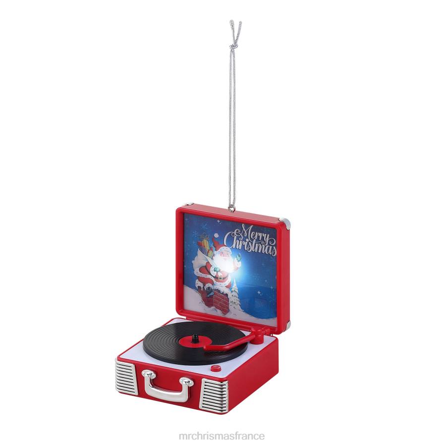 décoration Mr. Christmas Ornement de tourne-disque vinyle rétro de 3,8 pouces D00B146
