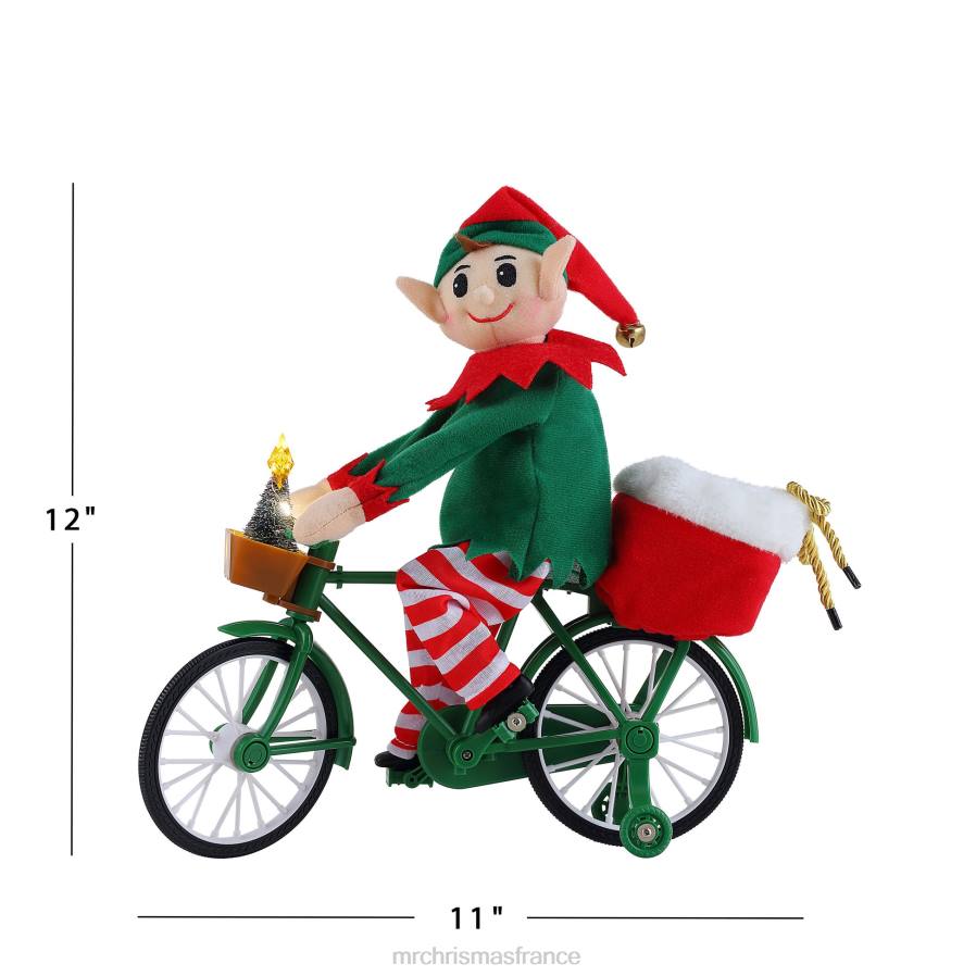 décoration Mr. Christmas Elfe cycliste animé de 11 pouces D00B207