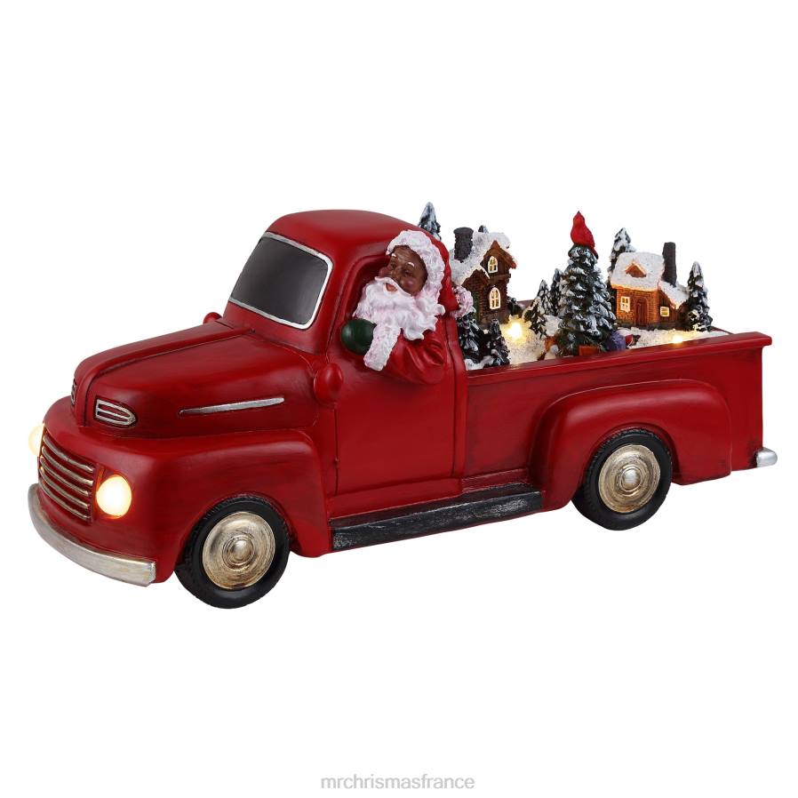 décoration Mr. Christmas Père Noël noir et camion rouge nostalgique animé de 11 pouces D00B194