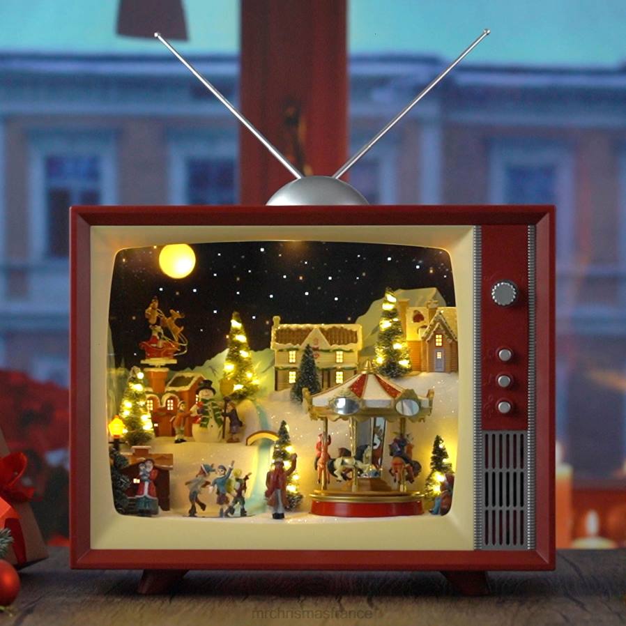 décoration Mr. Christmas Télévision vintage animée et musicale de 15 pouces D00B213
