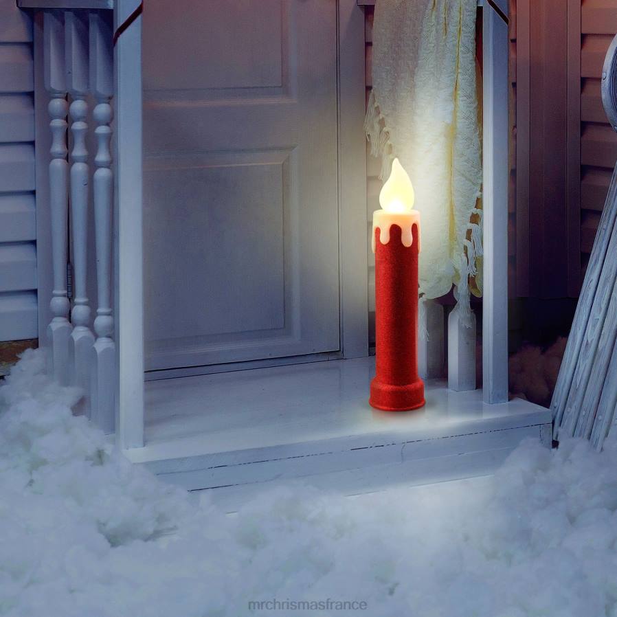 décoration Mr. Christmas Ensemble de 2 bougies moulées par soufflage, 24 pouces, rouge D00B254