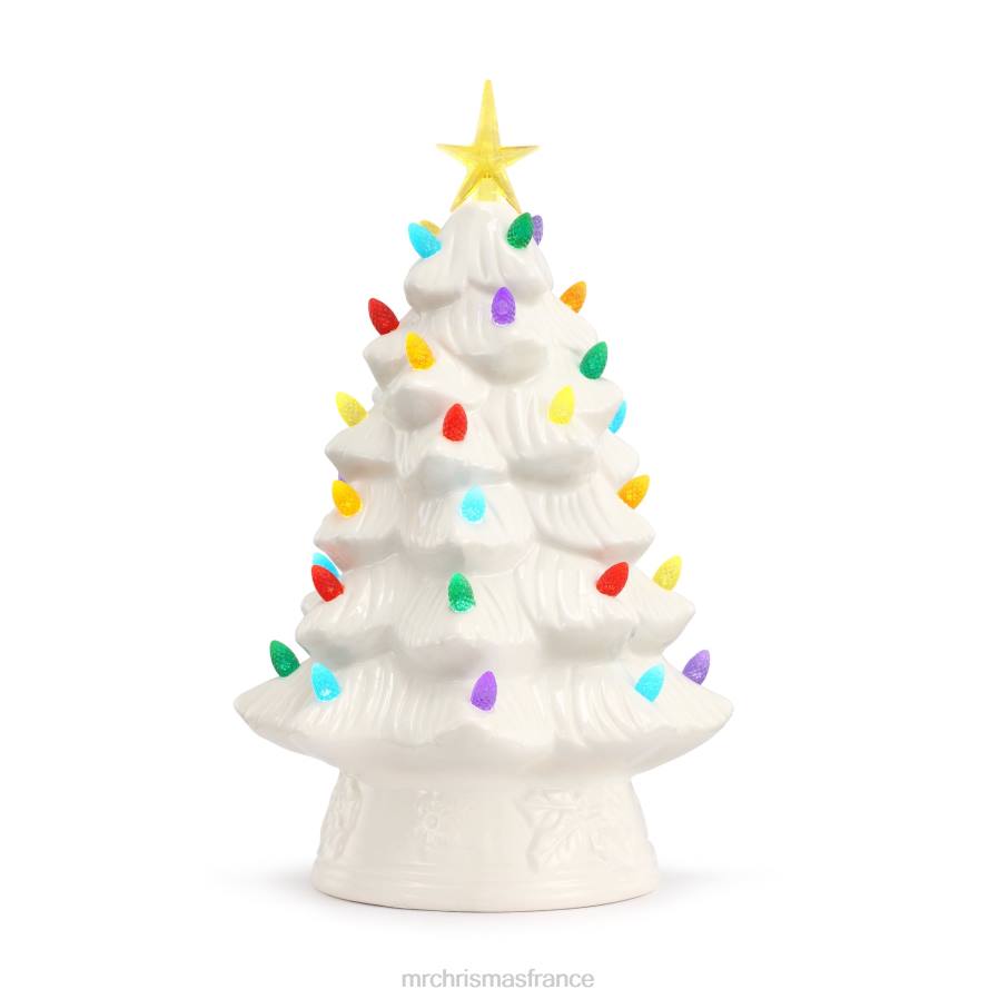 décoration Mr. Christmas Arbre nostalgique en céramique 12"-blanc D00B112