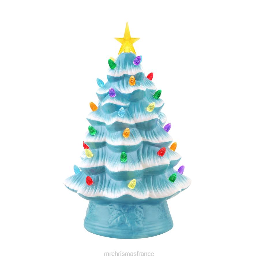 décoration Mr. Christmas Arbre nostalgique en céramique 12"-bleu clair D00B115