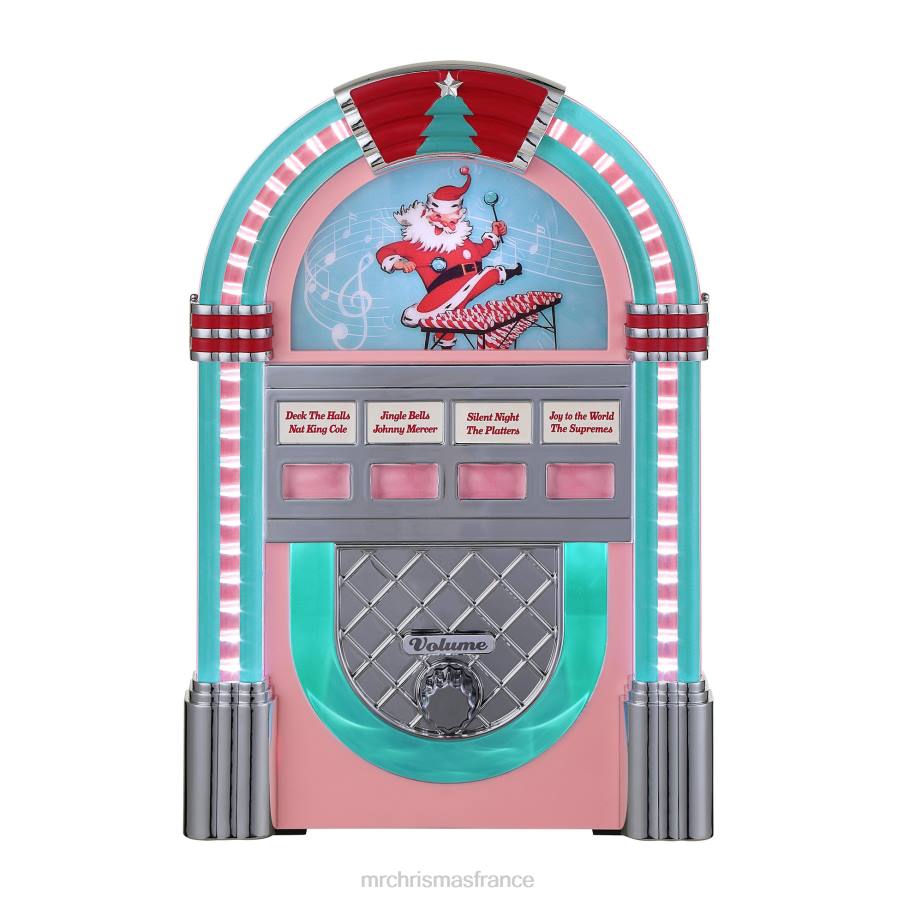 décoration Mr. Christmas Jukebox rétro 9"-rose D00B133
