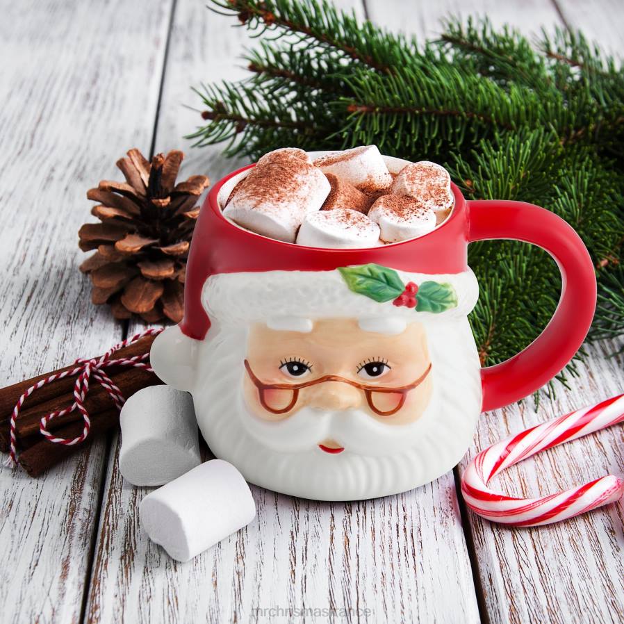 décoration Mr. Christmas Tasse de Père Noël en céramique nostalgique de 16 oz D00B75