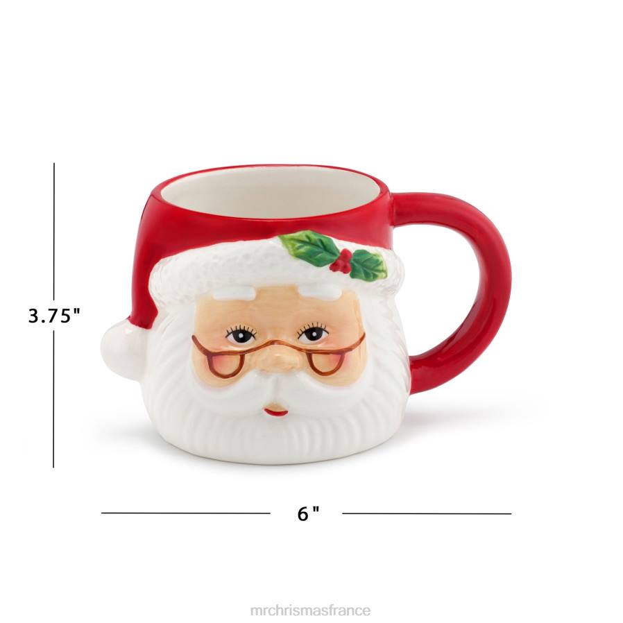 décoration Mr. Christmas Tasse de Père Noël en céramique nostalgique de 16 oz D00B75