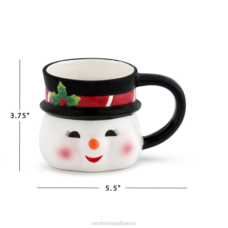 décoration Mr. Christmas Tasse de bonhomme de neige en céramique nostalgique de 16 oz D00B76