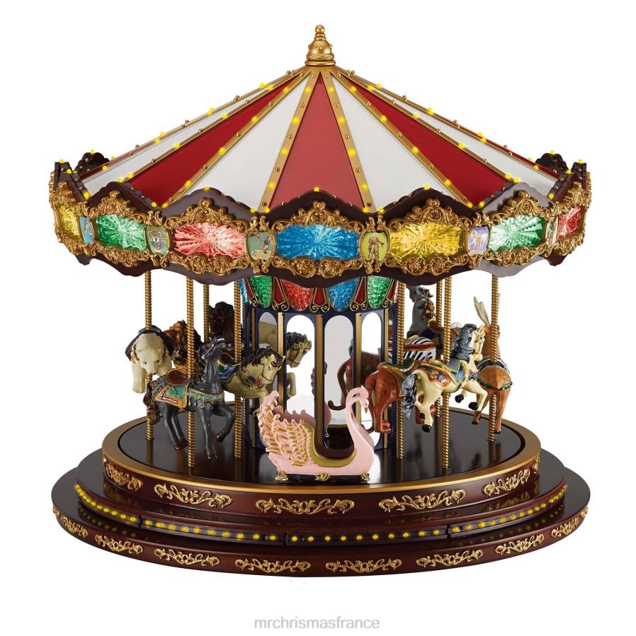 décoration Mr. Christmas Carrousel de luxe avec chapiteau de 15 po D00B31