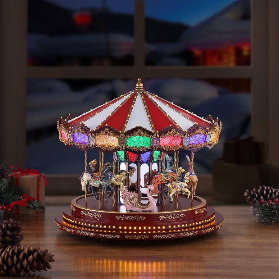 décoration Mr. Christmas Carrousel de luxe avec chapiteau de 15 po D00B31