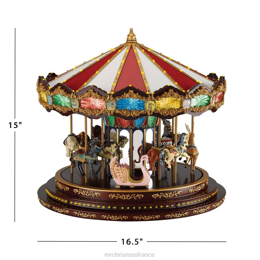 décoration Mr. Christmas Carrousel de luxe avec chapiteau de 15 po D00B31