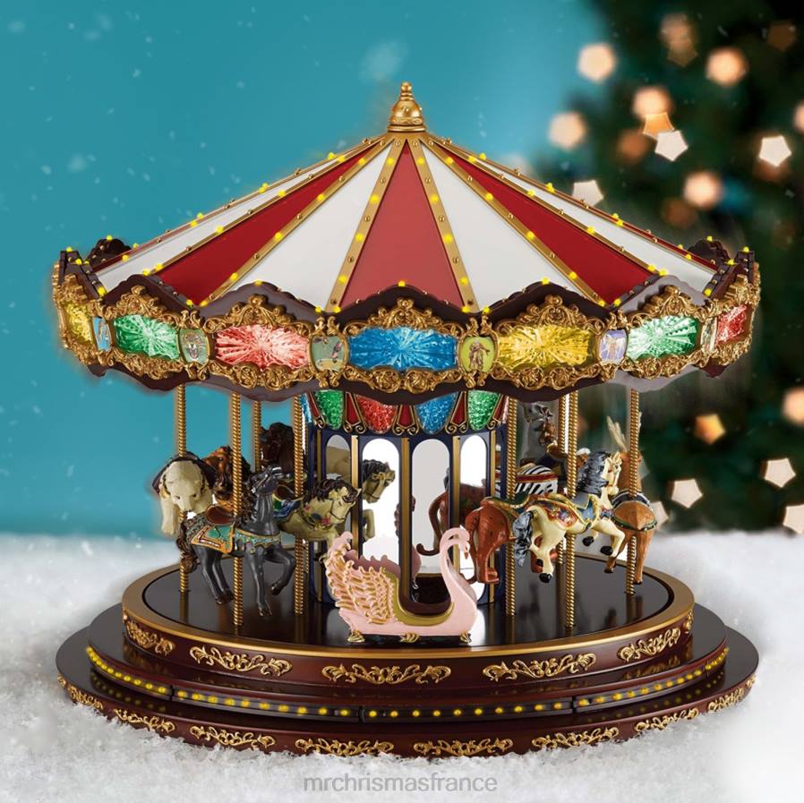 décoration Mr. Christmas Carrousel de luxe avec chapiteau de 15 po D00B31