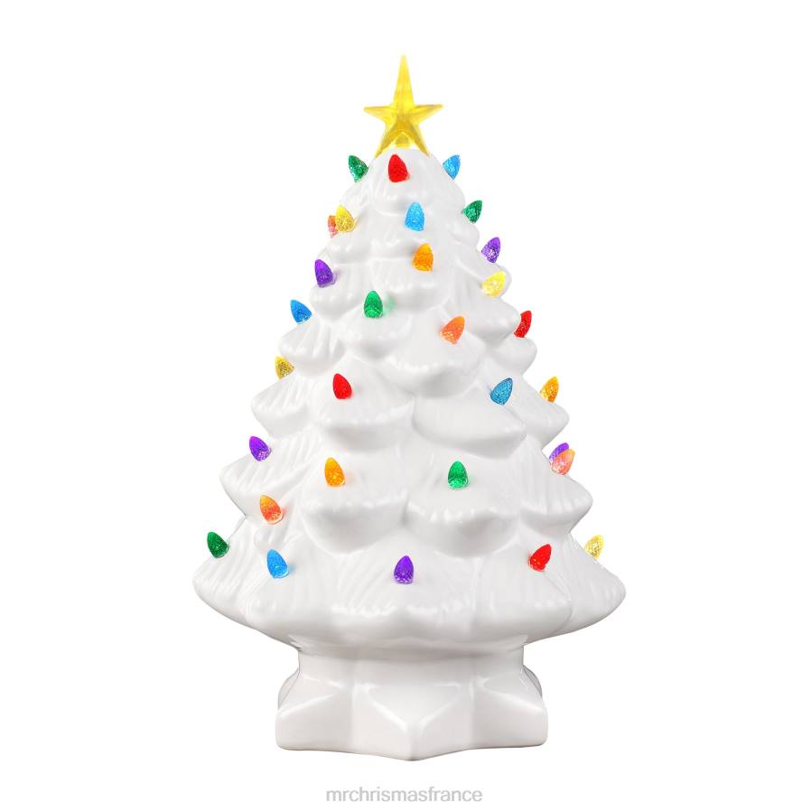 décoration Mr. Christmas Arbre nostalgique en céramique 14"-blanc D00B236