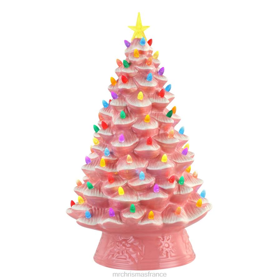 décoration Mr. Christmas Arbre nostalgique en céramique 18"-rose D00B235