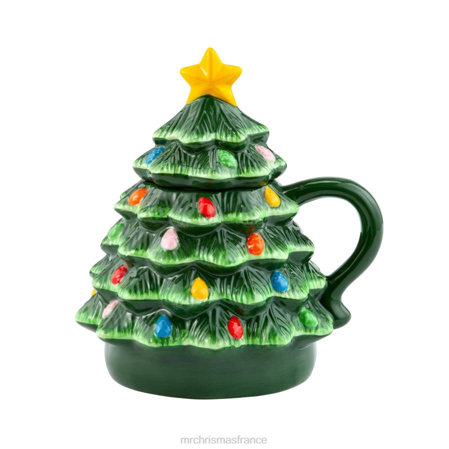 décoration Mr. Christmas Tasse à couvercle d'arbre en céramique nostalgique de 6 pouces D00B174