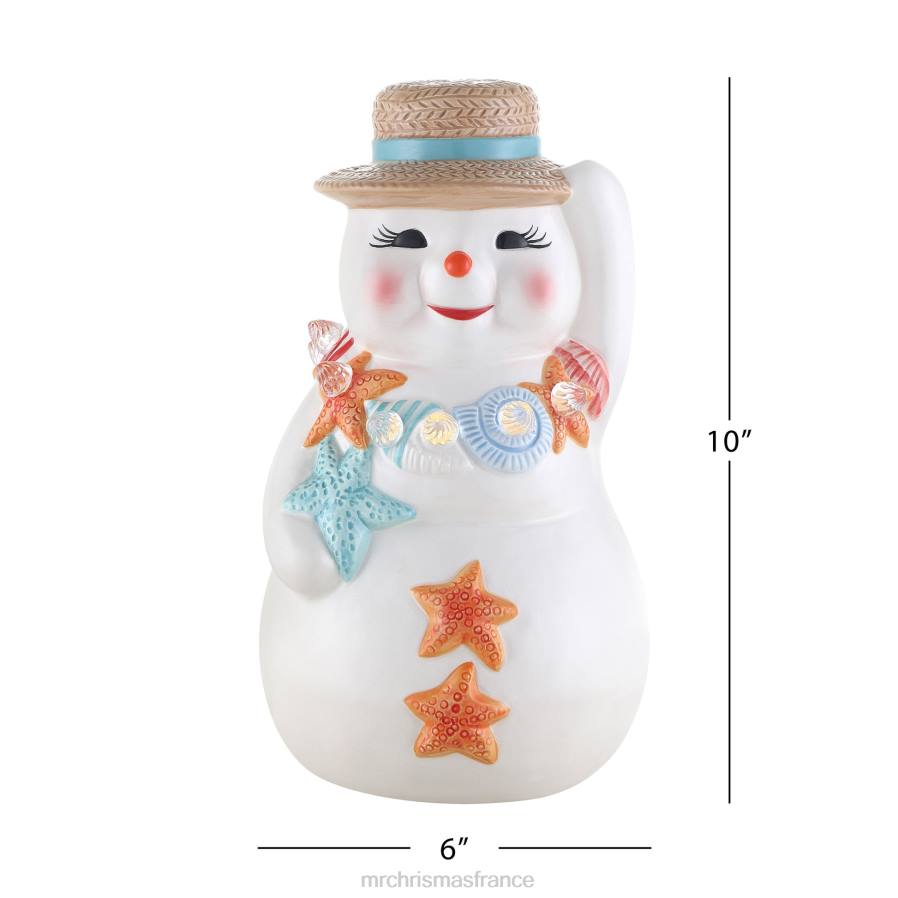décoration Mr. Christmas Bonhomme de neige de plage en céramique 10