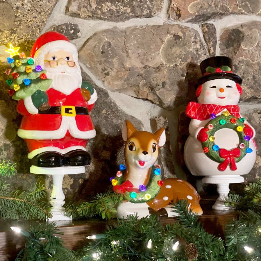 décoration Mr. Christmas Figurine-bonhomme de neige nostalgique en céramique 12