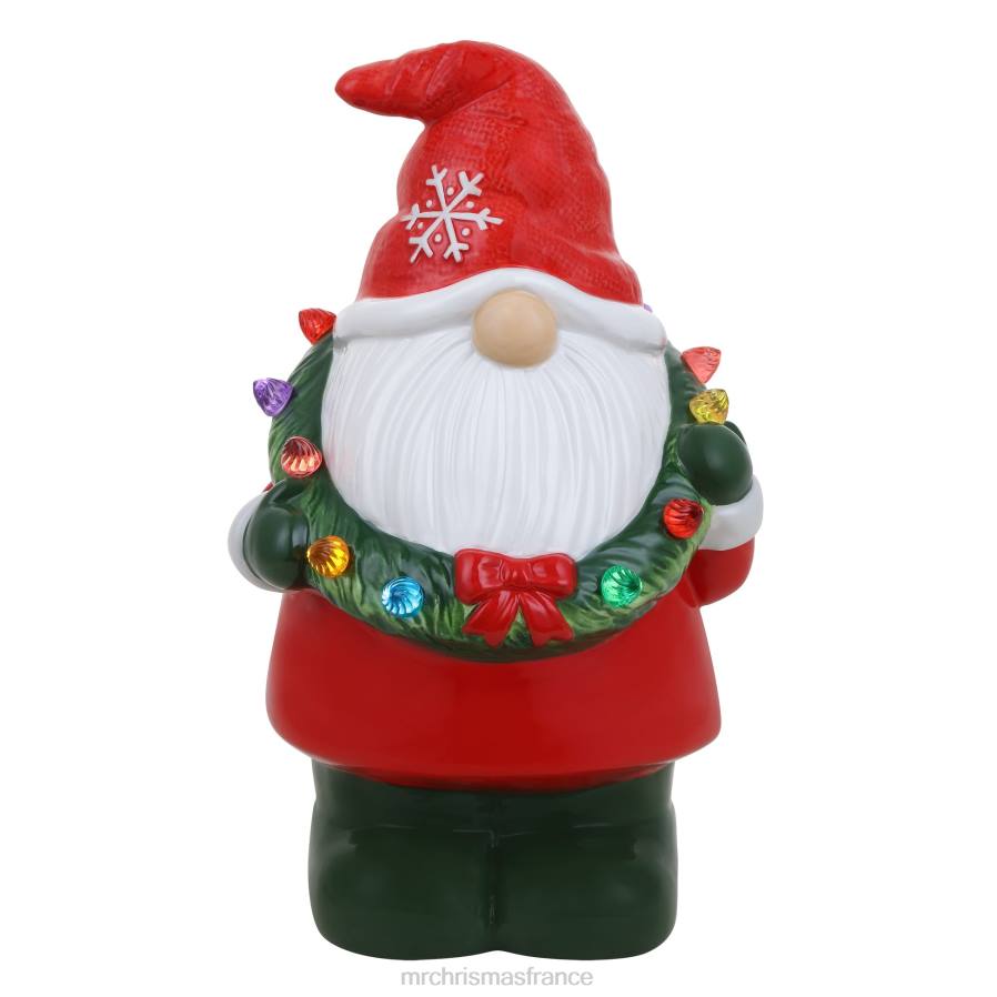 décoration Mr. Christmas Figurine-gnome nostalgique en céramique de 12" avec couronne D00B73