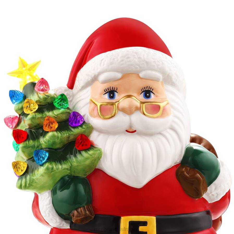 décoration Mr. Christmas Figurine nostalgique en céramique de 12 po - Père Noël blanc D00B64