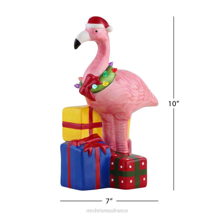 décoration Mr. Christmas Flamant rose de plage en céramique 10