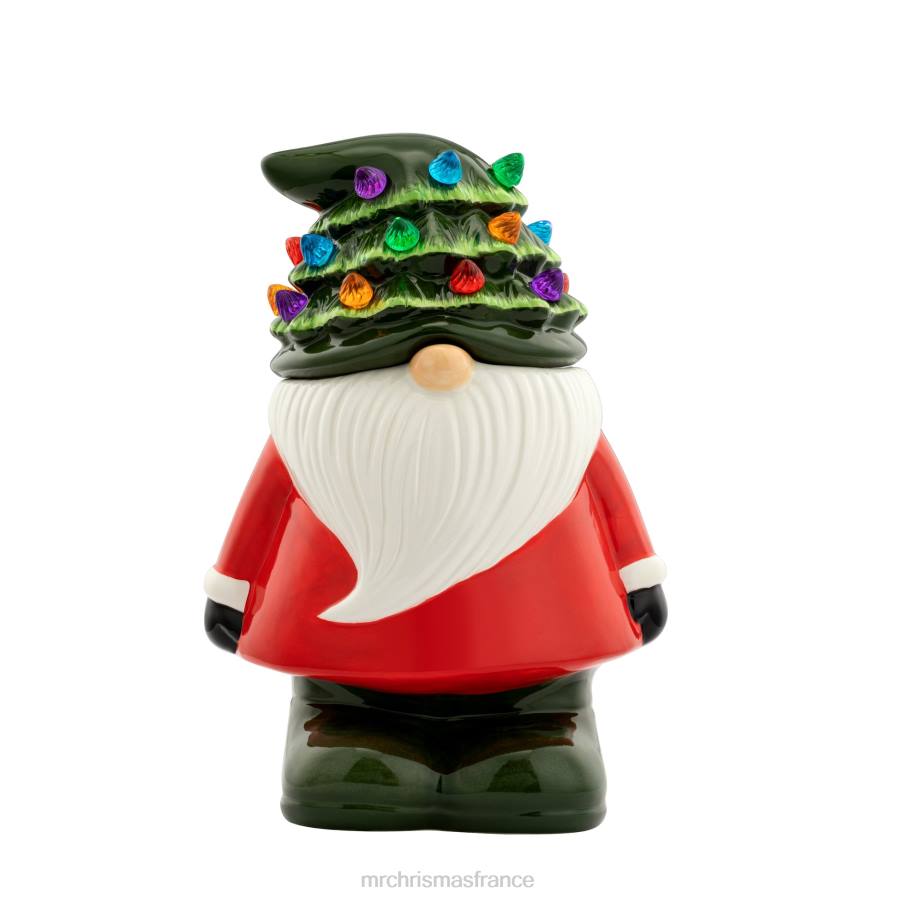 décoration Mr. Christmas Pot à biscuits gnome éclairé en céramique nostalgique de 10,75 po D00B103