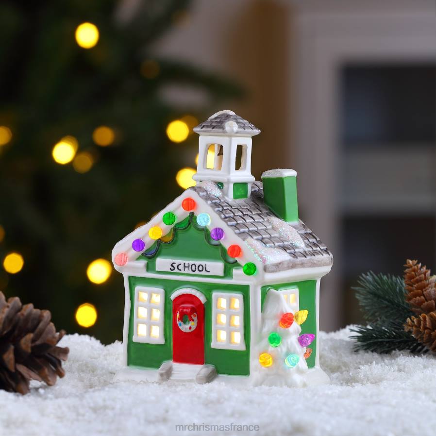 décoration Mr. Christmas École de village en céramique nostalgique de 6